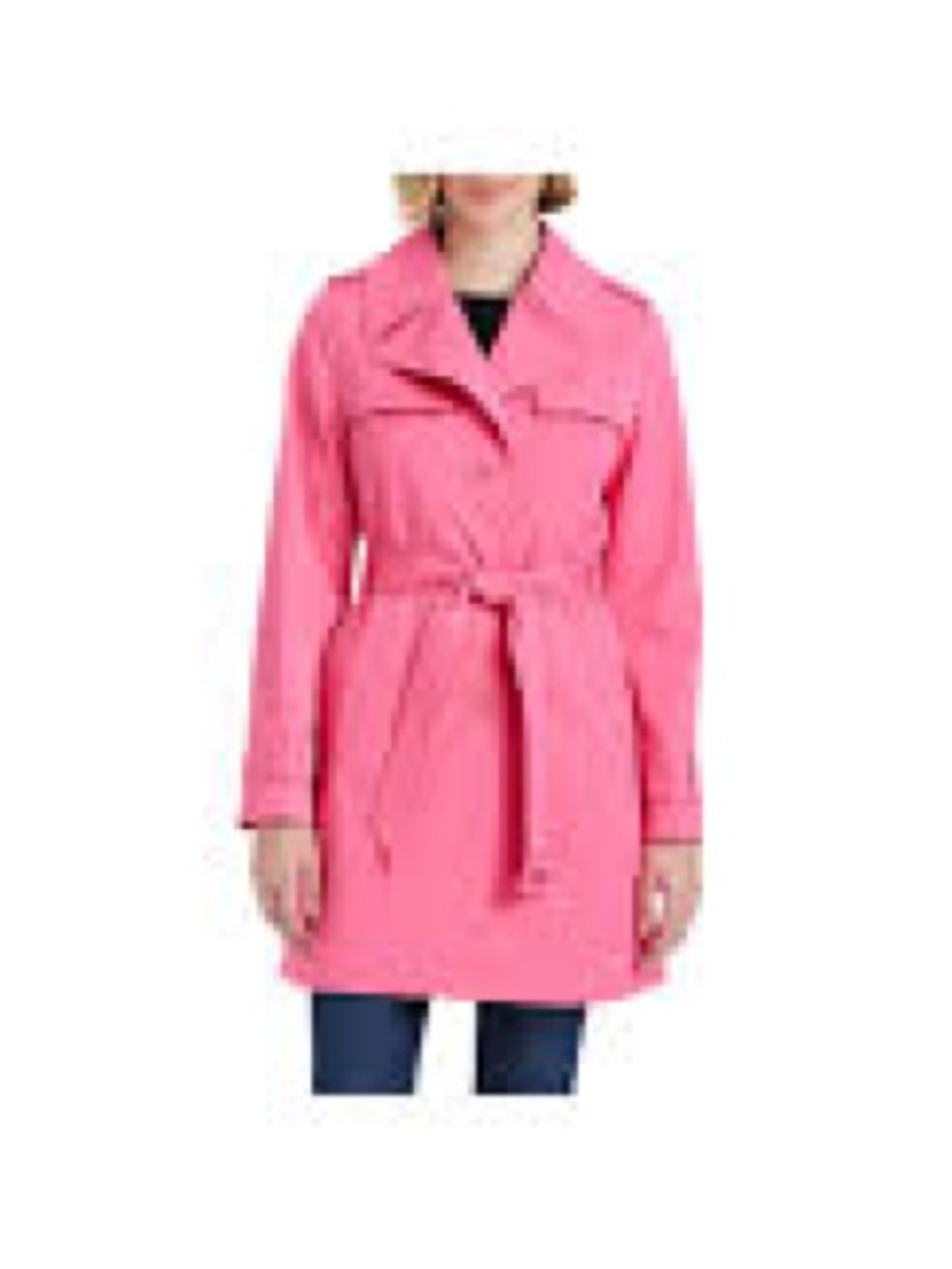 NWT KATE SPADE Pink Short Single-breasted Pleated Back Trench Coat sz small